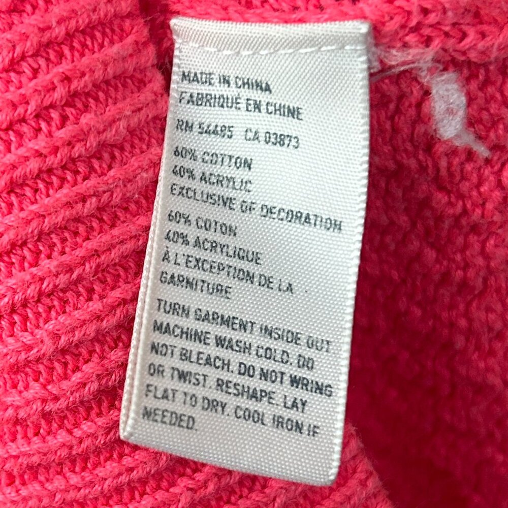 Vtg American Eagle Neon Pink Open Knit Sweater S Crew Neck Y2K 90s Bright‎ Bold - Picture 5 of 6